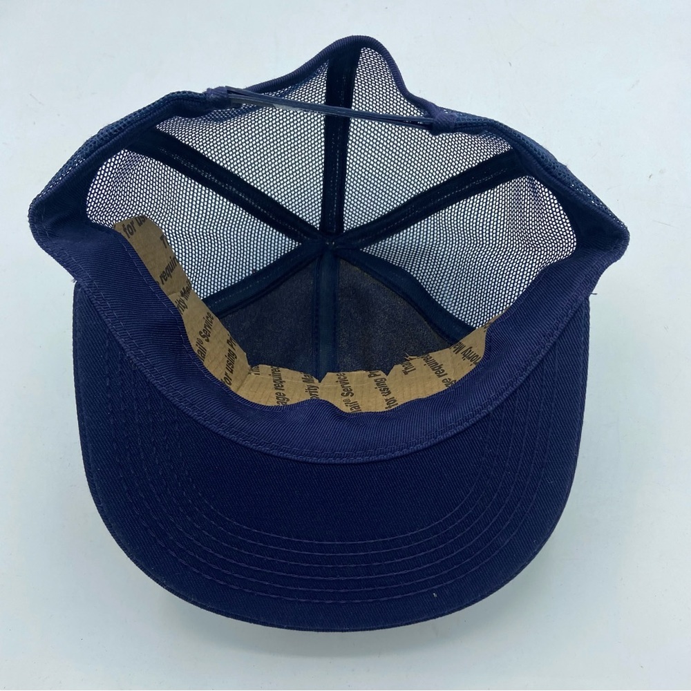 2 Vintage NBC Sports Patch Snapback Hat Trucker Mesh Cap USA K-Brand Denim/Navy - Picture 5 of 7